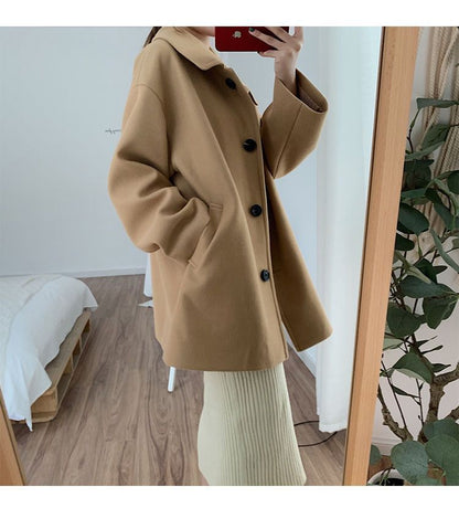 Women's Overcoat Korean-style Loose Mid-length Small