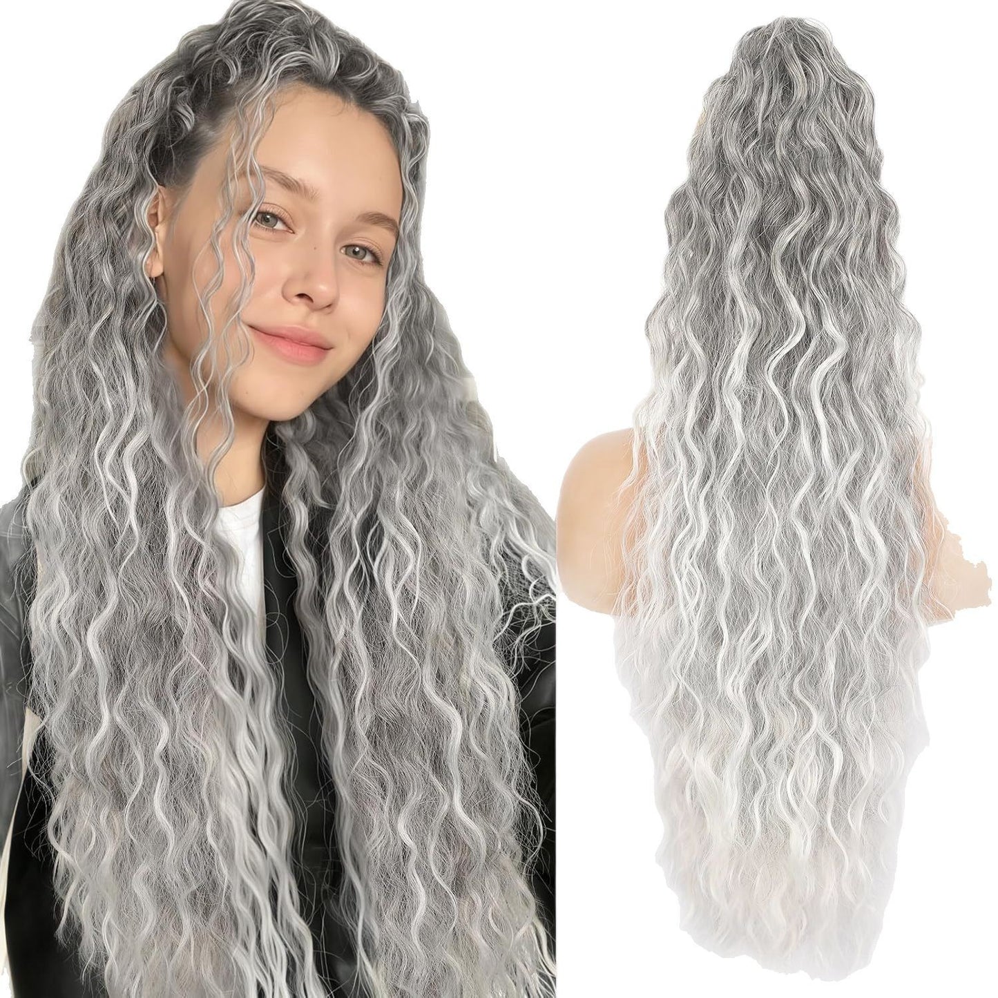 Grip Ponytail Fluffy Long Curly Hair Horse Tail Wig