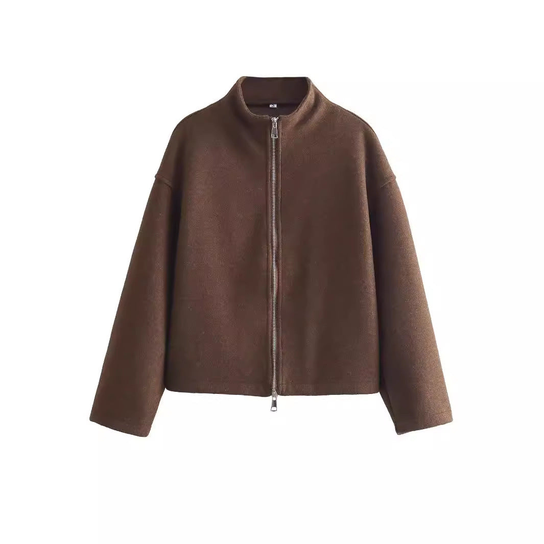 Women's Double Zipper Jacket Long Sleeve