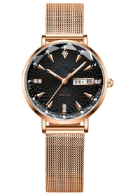 Rose Gold Black Face Mesh Belt