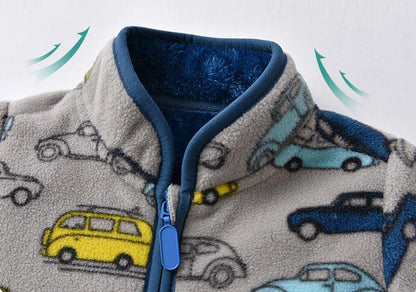 The Graphic Hearth: Simple Cartoon Print Padded Winter Jacket