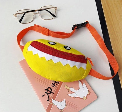 Canvas Artisan: Embroidered Cartoon Canvas Crossbody Bag