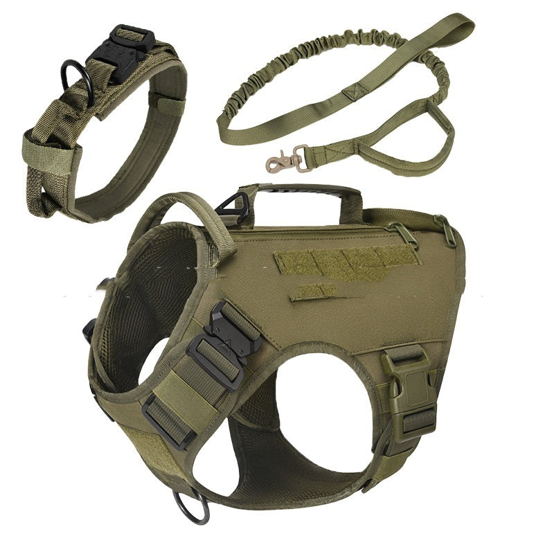 Tactical Dog Vest Medium To Large Dogs Quick Release Chest Strap 3-piece Set
