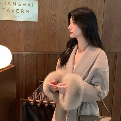 Autumn And Winter Fox Fur Double-sided Coat Women's Senior Coat