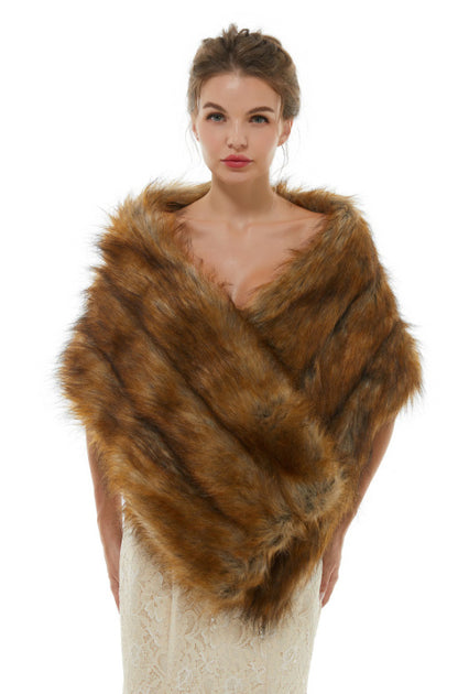 Simple And Stylish Faux Fur Shawl