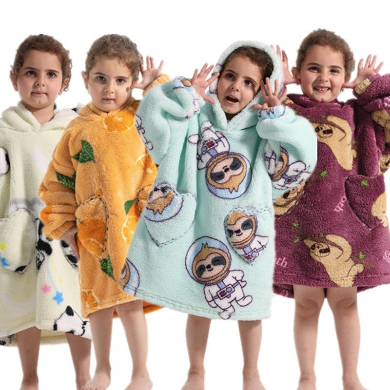 The Lazy Blanket: Oversized Cotton Velvet Hooded Blanket