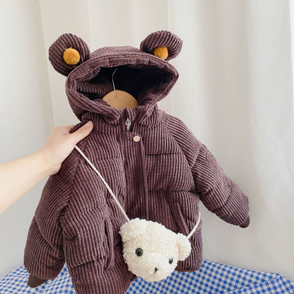 The Cartoon Shorty: Cute Cartoon Cotton Hooded Short Jacket
