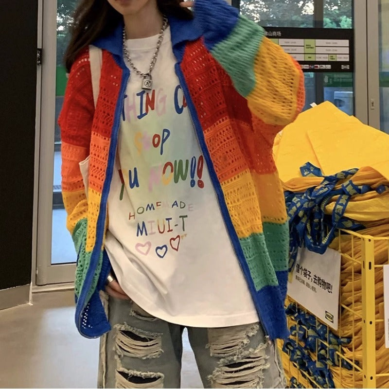 Women's Hollow Knitted Cardigan Top Coat