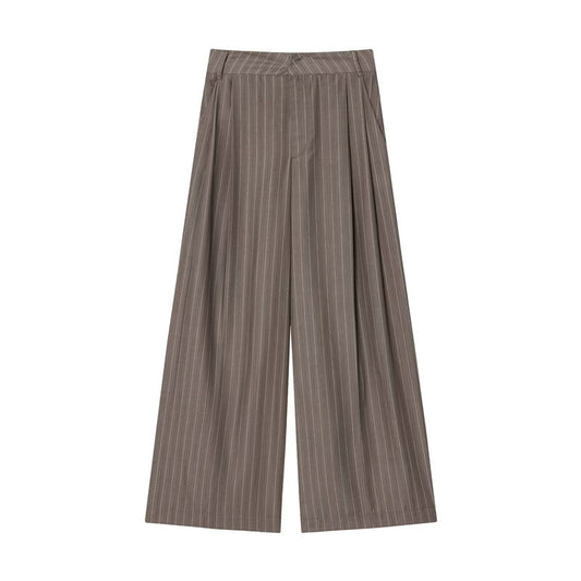 Women's Versatile Flip Double Pleated Wide Leg Pants
