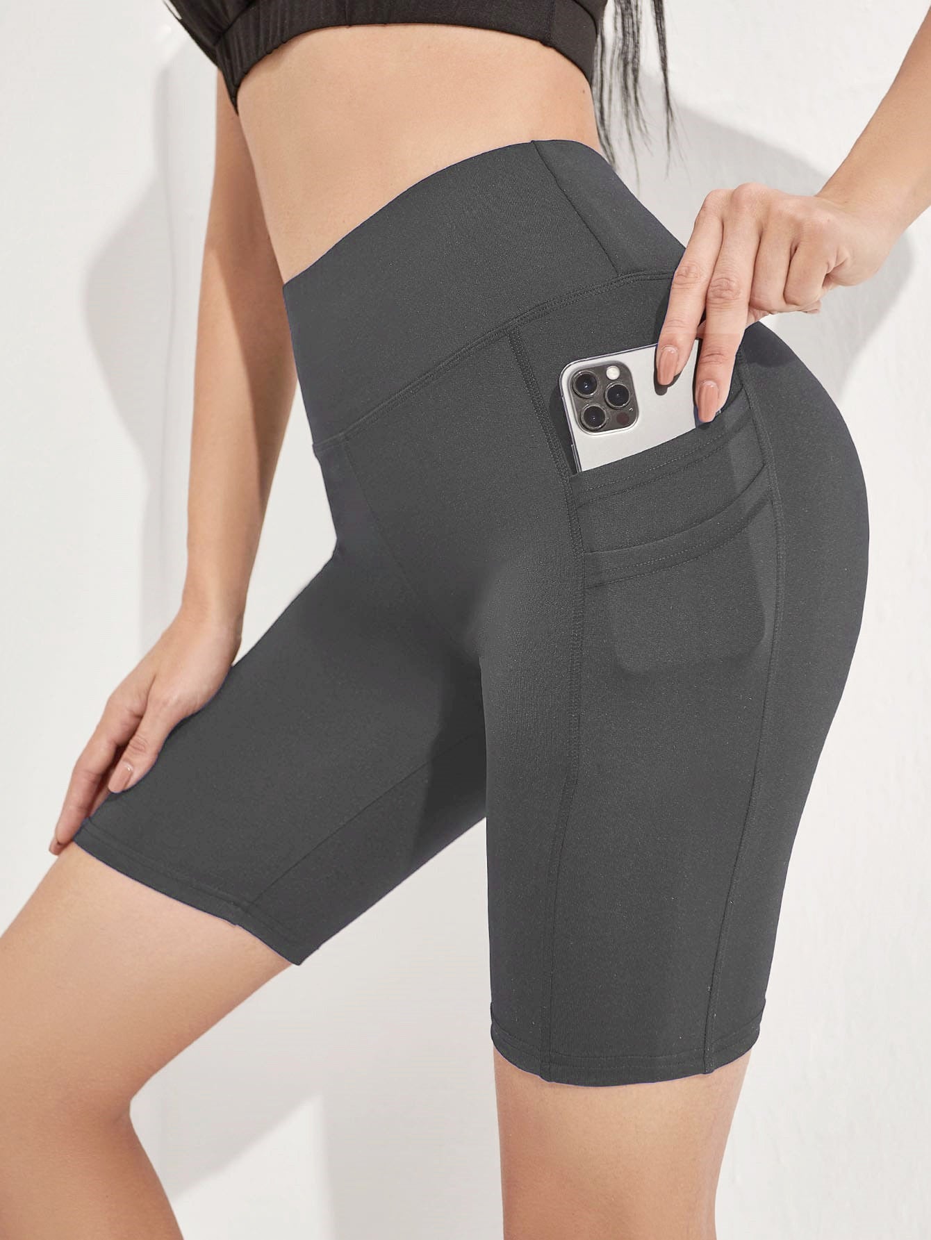 Women's Plus Size Yoga Sports Side Phone Pocket Leggings