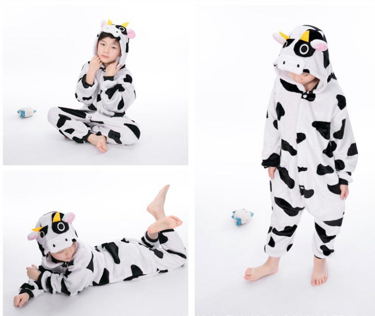 The Coral One-Piece: Animal Motif Fleece Pajamas