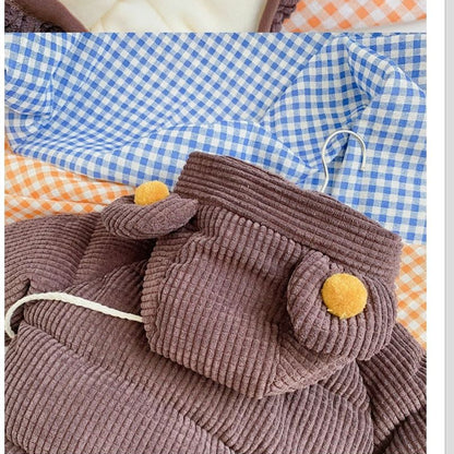 The Cartoon Shorty: Cute Cartoon Cotton Hooded Short Jacket