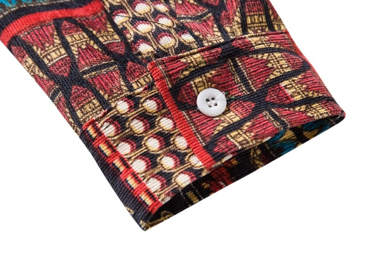 Inclusive Plus Size Ethnic Style Loose Casual Shirt