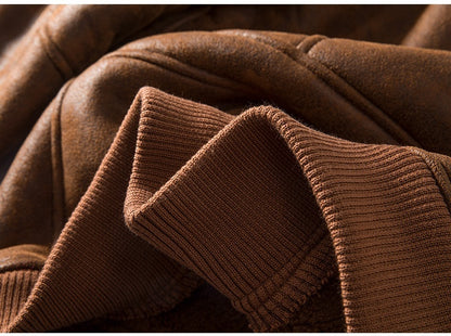 Lambswool Fleece-Lined Thickened Suede Fabric Jacket Plush Elegance