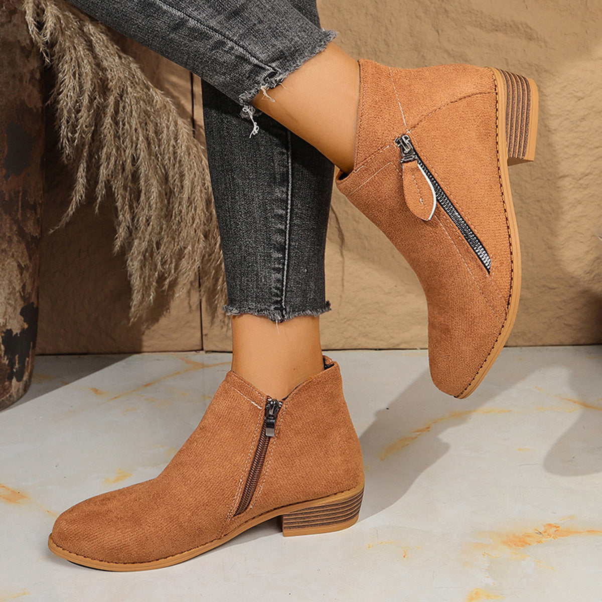 Suede European And American Style Women's Ankle Boots