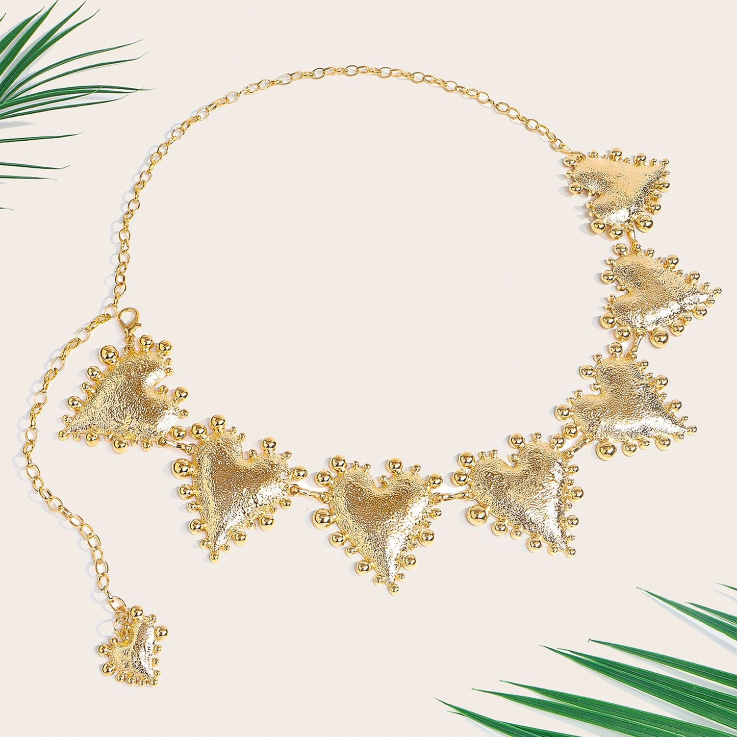 Metal Heart-shaped Retro Waist Chain Dress Decoration