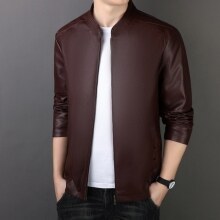 PU Leather Coat Mens Leather Jacket Versatile Premium Finish