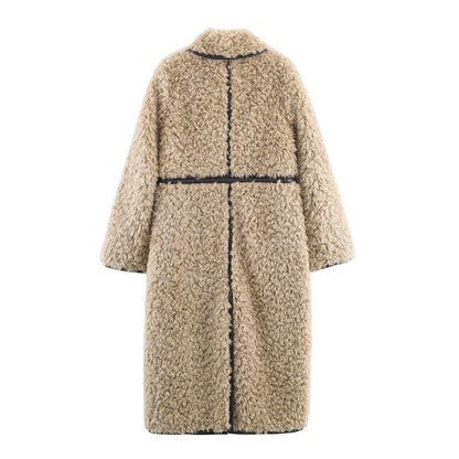 Women's Elegant Fleece Long Overcoat Outerwear