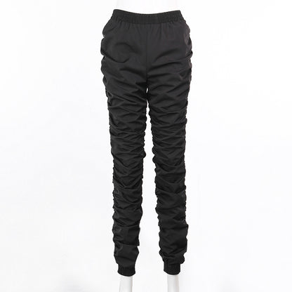 Personality pleated street casual pants women