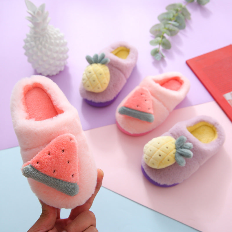 Children's fruit cotton slippers