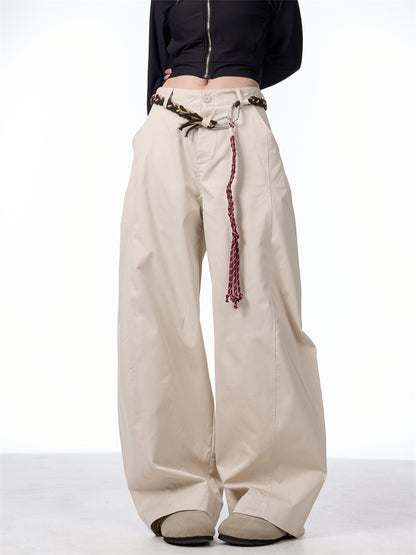 Retro Matchet Pants Casual Pants For Women With Belt