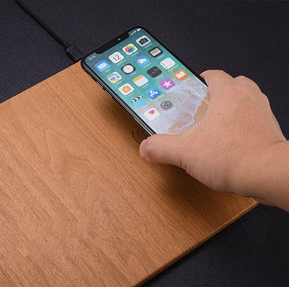 WoodCharge: Handcrafted Natural Wooden Wireless Charging Pad