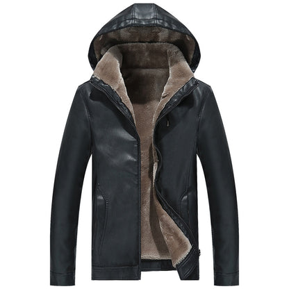 Mens Fashion Casual Zipper Slit Pocket Hooded Turn-Down Collar Coat Urban Edge