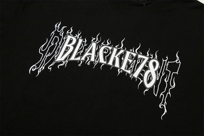 Creative Letters Flame Print T-shirt Men