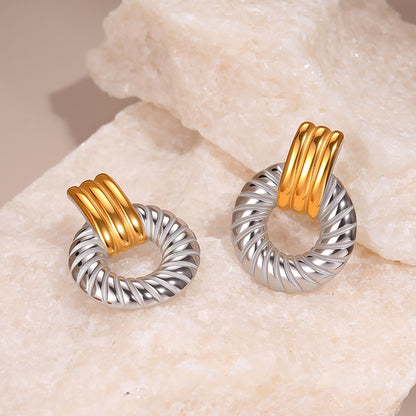 Stainless Steel Simple Design Earrings