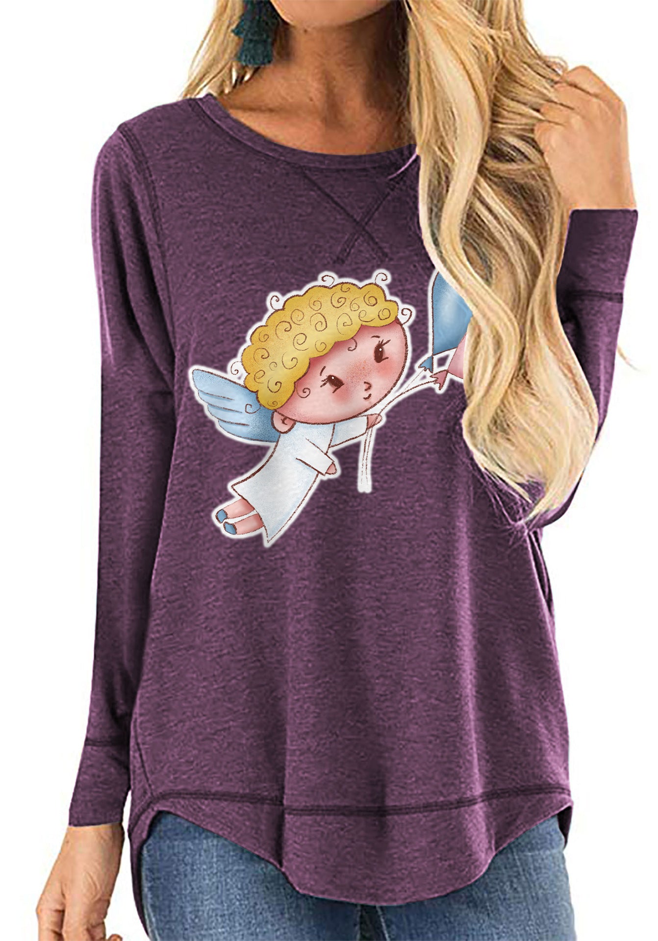 Angel print long sleeve t-shirt