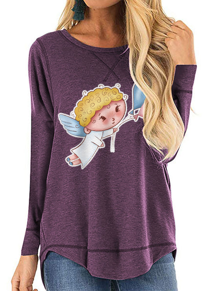 Angel print long sleeve t-shirt