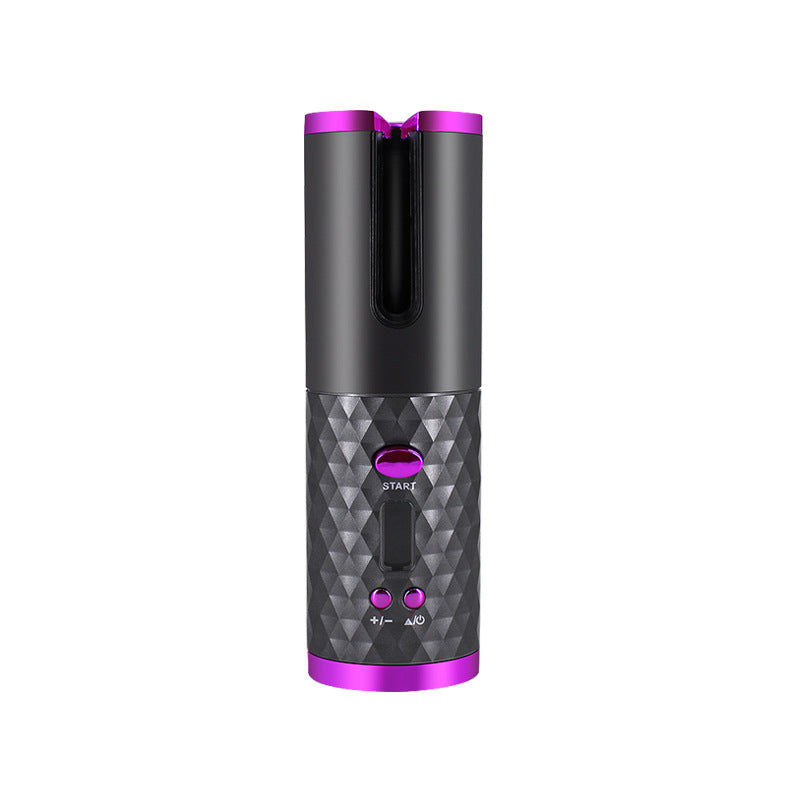 Rechargeable Auto-Rotating Hair Curler | LCD Display Ceramic Barrel Curling Iron for Women