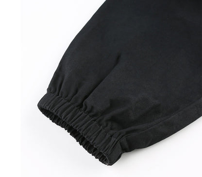 White Stripe Cargo Pants Women Trousers Pockets Patchwork Contrast Color High Waist Pants Hip Hop Capris