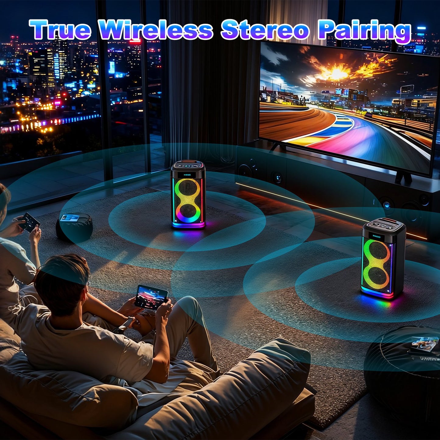 The Arena Pro: Party Speaker with LED & Wireless Mic