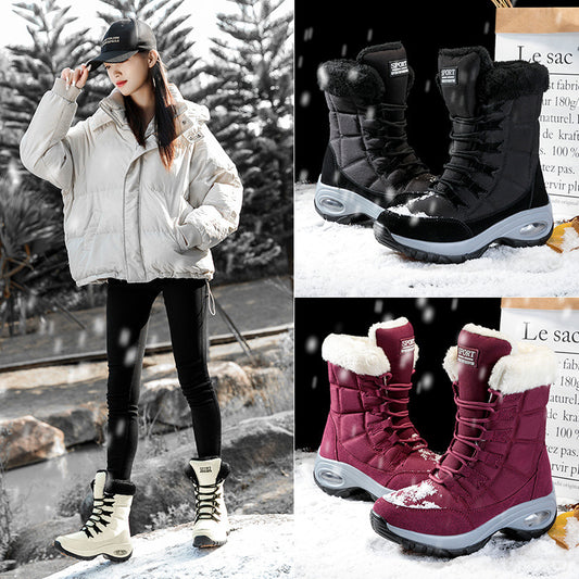 High-top plus velvet non-slip wear-resistant snow boots