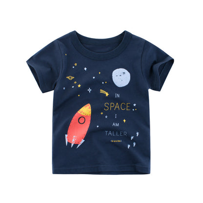 Galactic Discovery Rocket Print Signature Tee