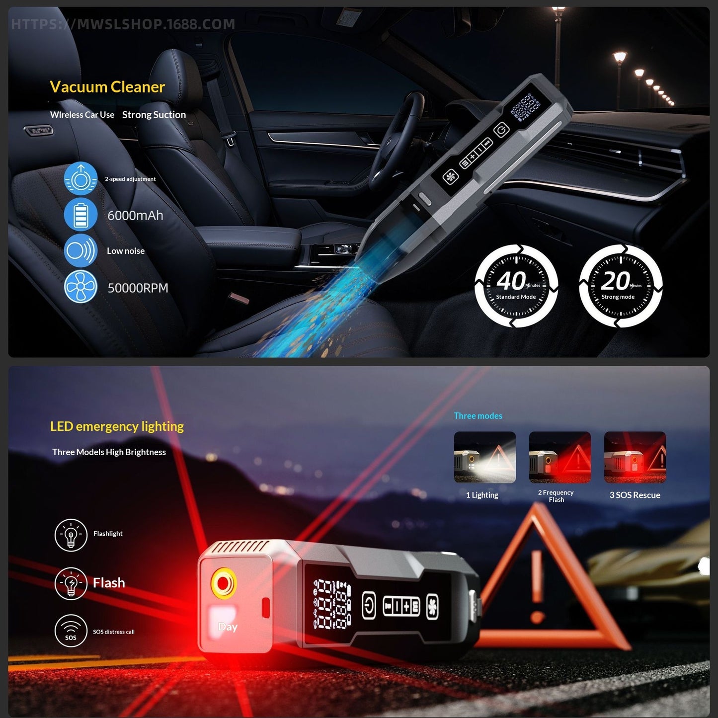 Wireless Inflator With Power Bank Multifunctional 4-in-1 High-power Car And Home Vacuum Cleaner