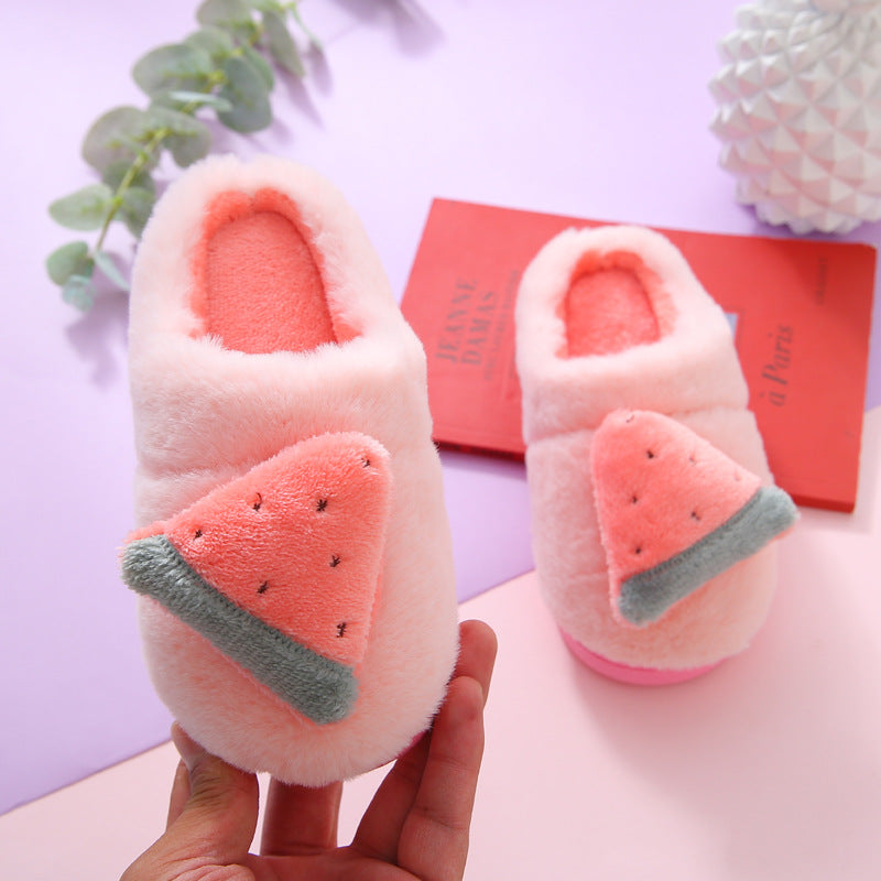 Children's fruit cotton slippers