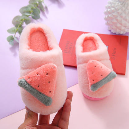 Children's fruit cotton slippers