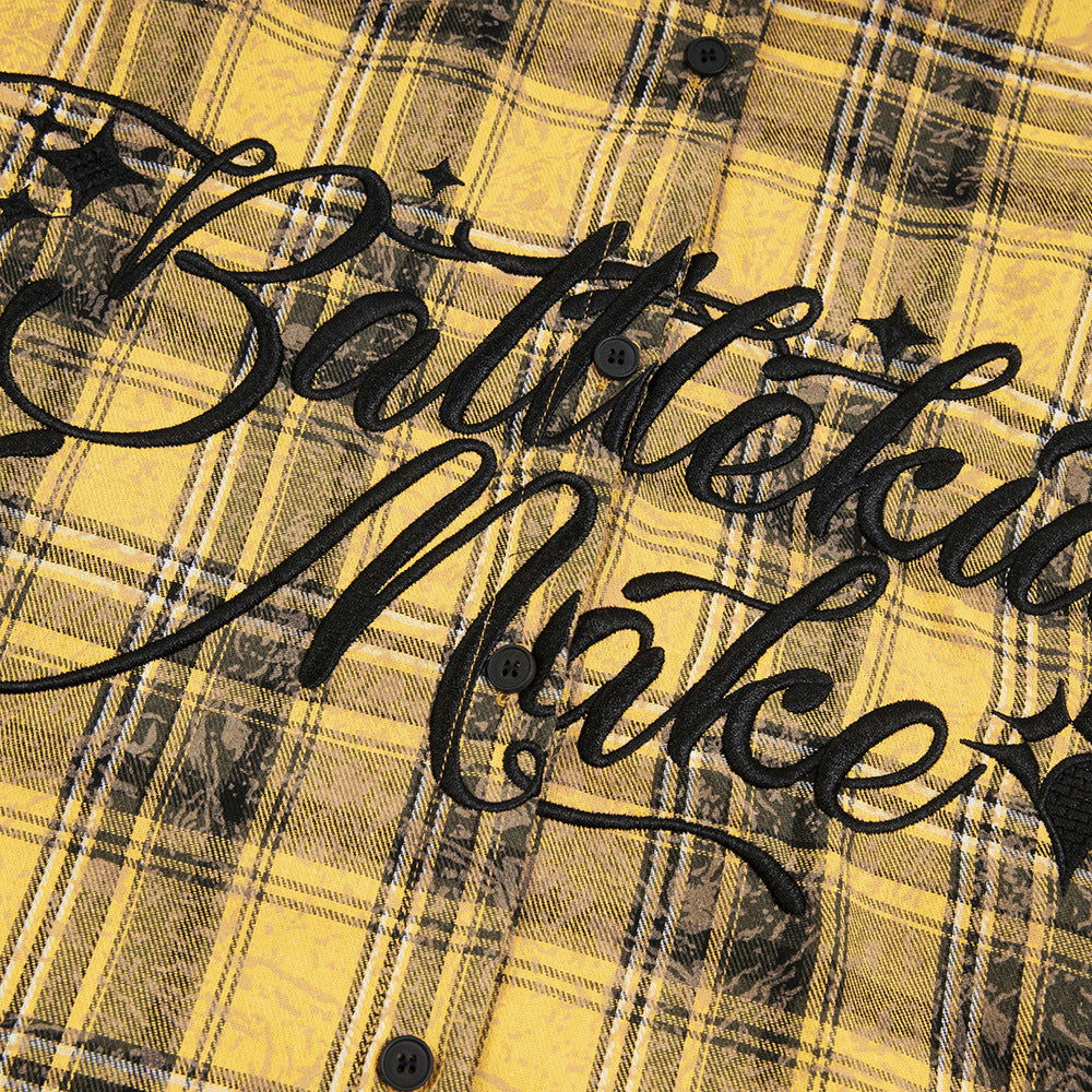 Fashion Loose Plaid Long Sleeve Shirt Men