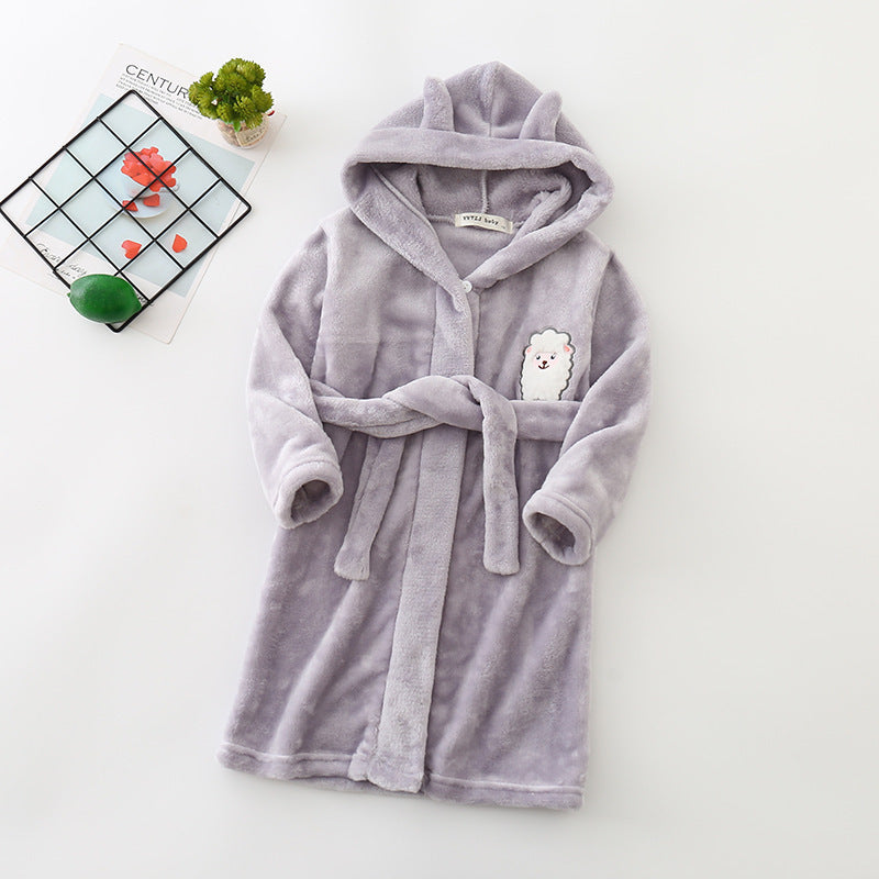 The Hooded Flannel: Boys’ Home Wear Bathrobe