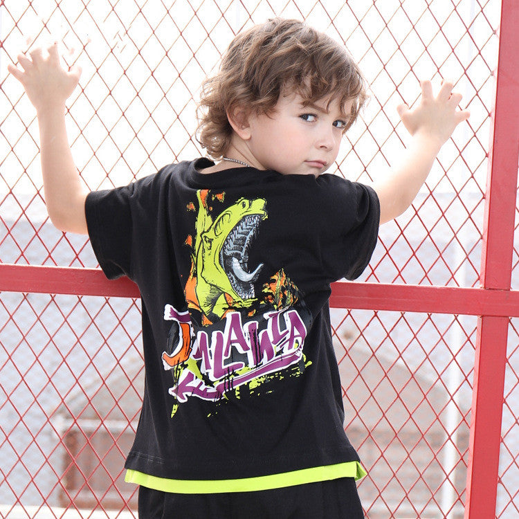 The Jurassic Short: Dinosaur-Themed Short-Sleeve Performance T-Shirt