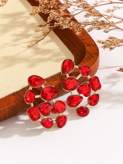 Hot Selling Fashionable Alloy Diamond Studded Earrings