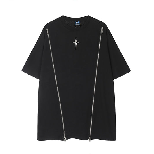 Cross Star Decorative Short-sleeved T-shirt Men