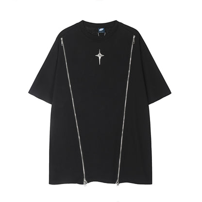 Cross Star Decorative Short-sleeved T-shirt Men