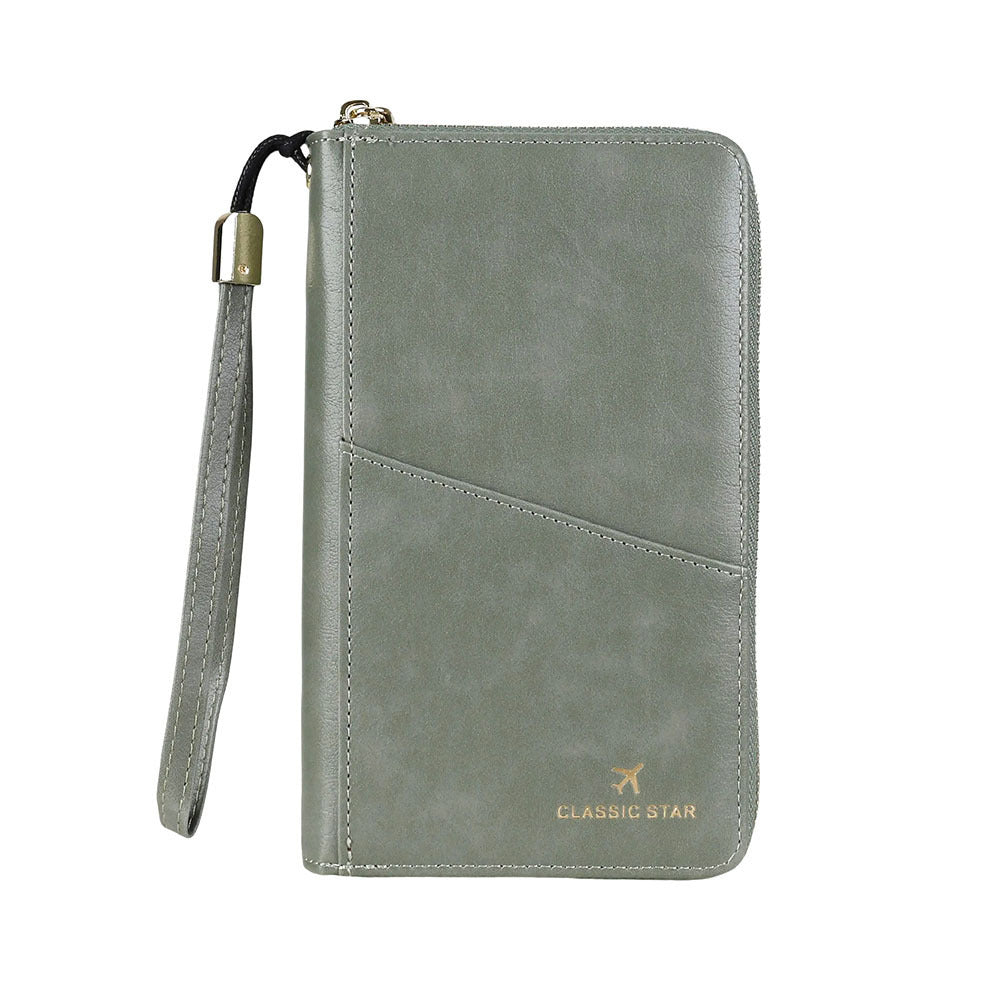 RFID Barrier Passport Holder Genuine Leather Wallet