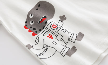 The Lapel Graphic: Fashion Casual Lapel Cartoon Print T-Shirt