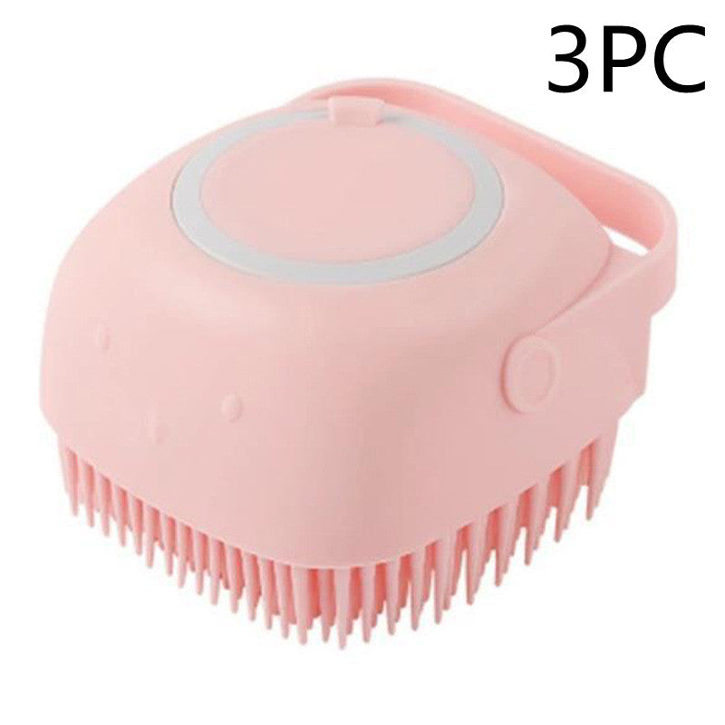 Silicone Pet Bathing & Massage Glove | Shampoo Dispensing Grooming Brush for Dogs & Cats