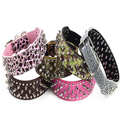 Pet collar large dog rivet collar