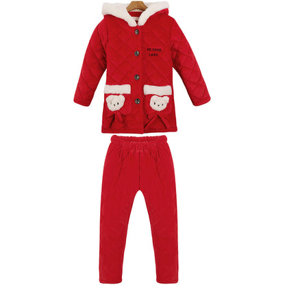 The Velvet Pajama: Children’s Coral Fleece Women’s Set